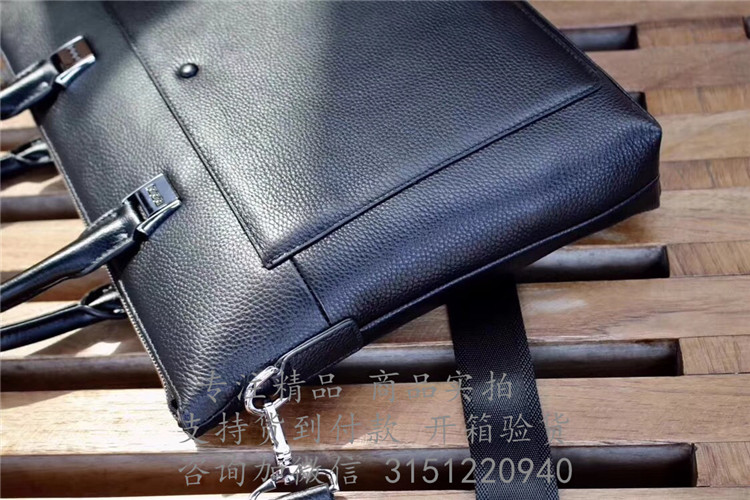 顶级高仿Prada公文包 3256-1 黑色荔枝纹压印logo公文包
