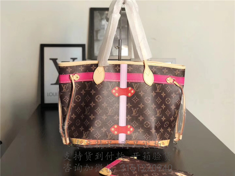 顶级高仿LV购物袋 M41390老花 Neverfull 中号手袋