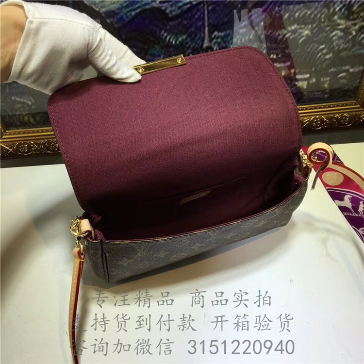 顶级高仿LV斜挎包 M40718老花 Favorite 中号手袋