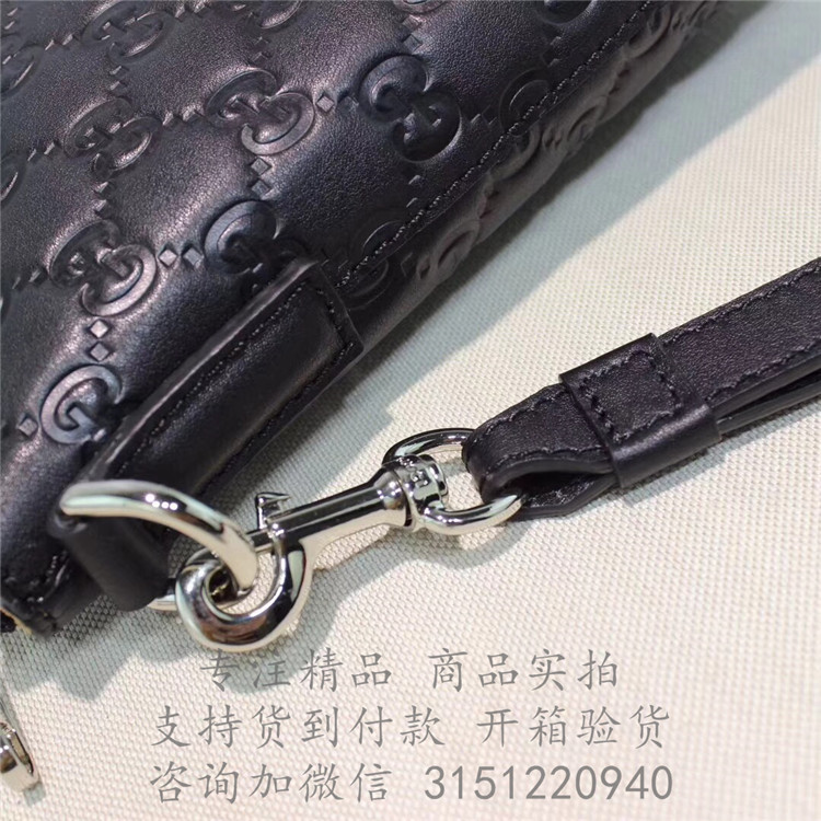 顶级高仿Gucci大手包 473881黑色 Gucci Signature柔软皮革男包