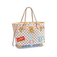 顶级高仿LV购物袋 N41065白格 Neverfull 中号手袋