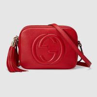 顶级高仿Gucci相机包 308364大红色 Soho系列小号皮革Disco手袋