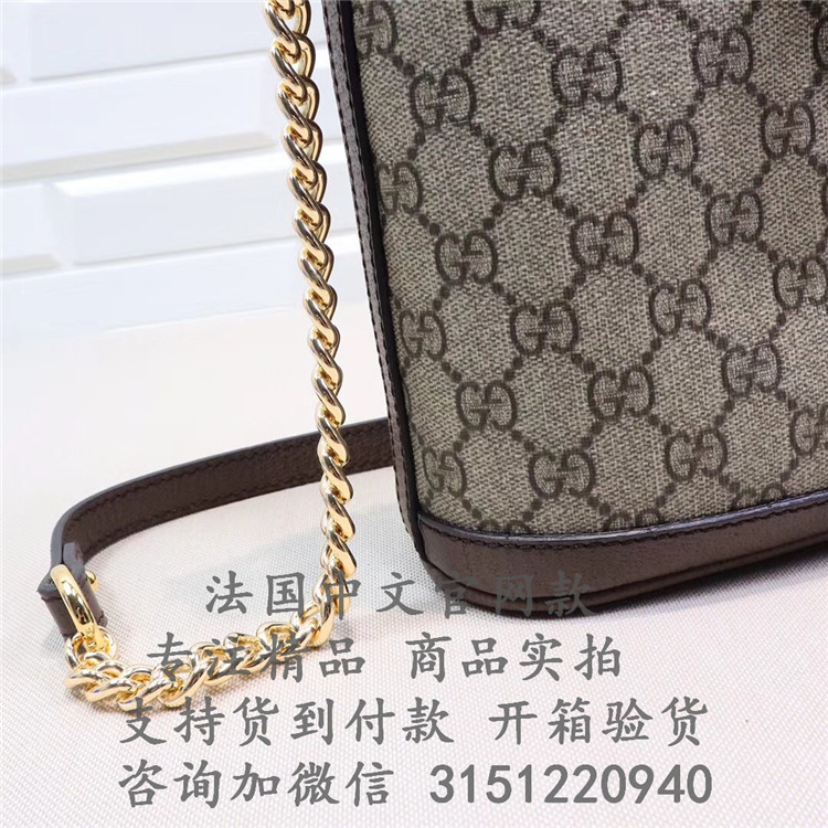 顶级高仿Gucci水桶包 499622棕色 Dionysus系列中号GG水桶包 