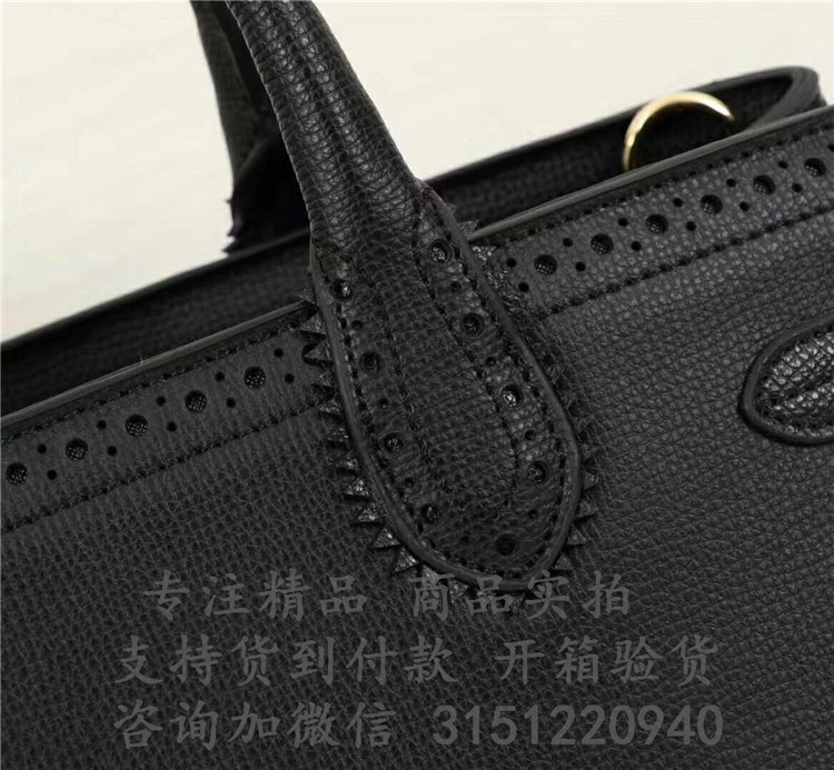 顶级高仿Burberry托特包 40683381黑色 The Banner - 中号镂花装饰皮革班纳手袋