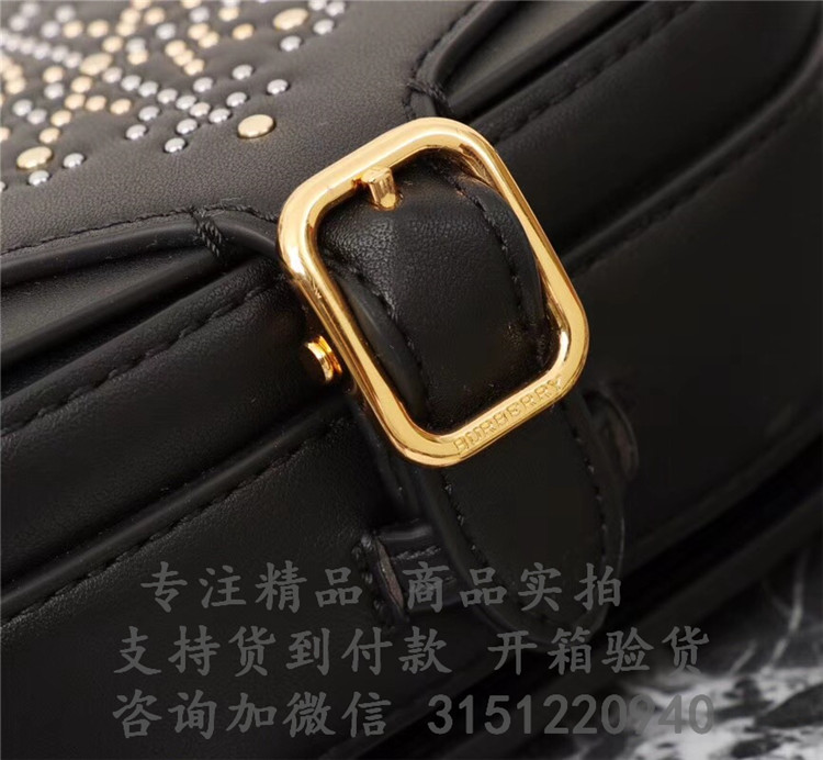 顶级高仿Burberry斜跨单肩包 40698521 The Satchel - 迷你铆钉皮革萨奇尔包