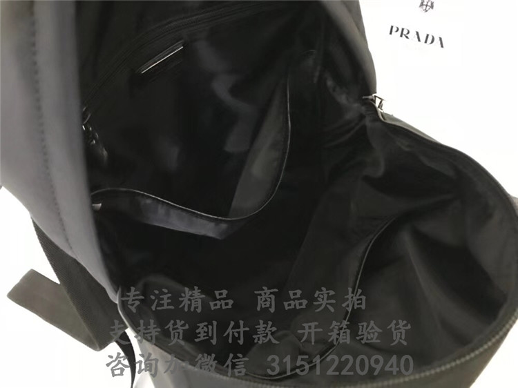 顶级高仿Prada双肩背包 2VZ021 普拉达黑色尼龙双肩背包