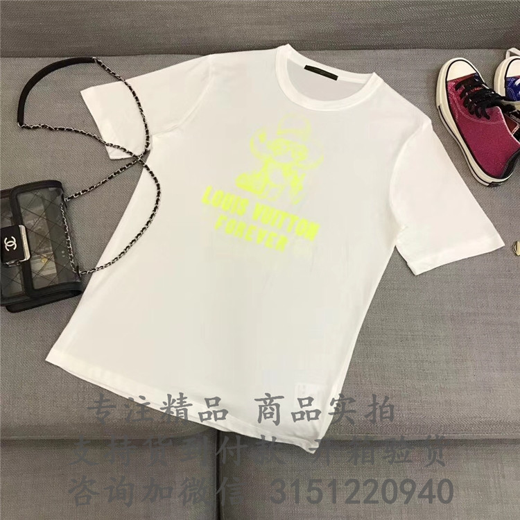 顶级高仿LV纯棉字母T恤 1A47EU黄色 VIVIENNE POP UP LOGO T恤