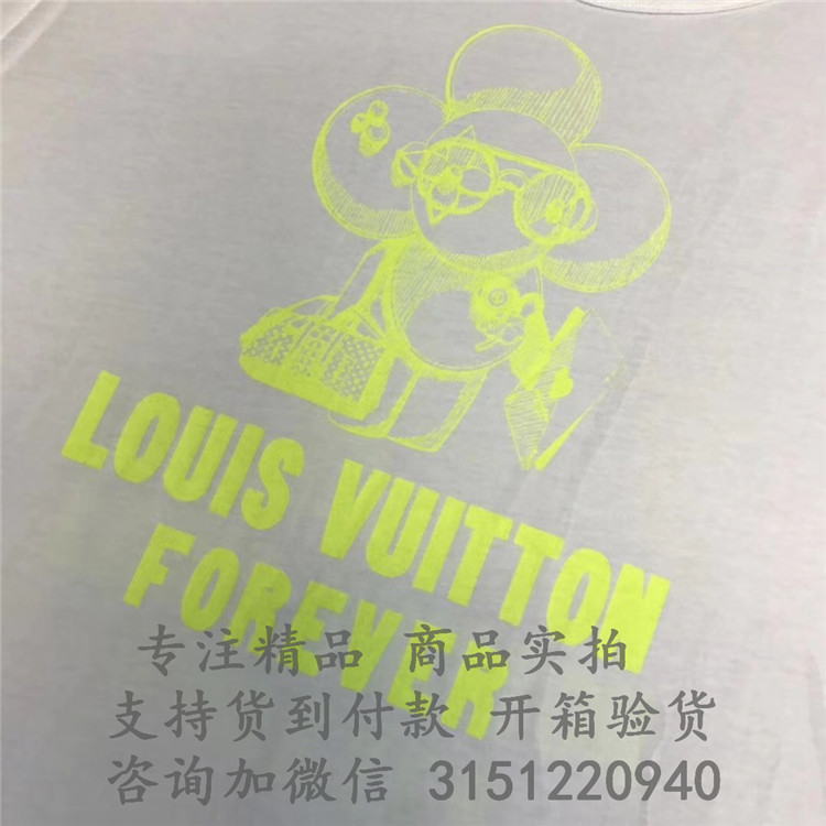 顶级高仿LV纯棉字母T恤 1A47EU黄色 VIVIENNE POP UP LOGO T恤