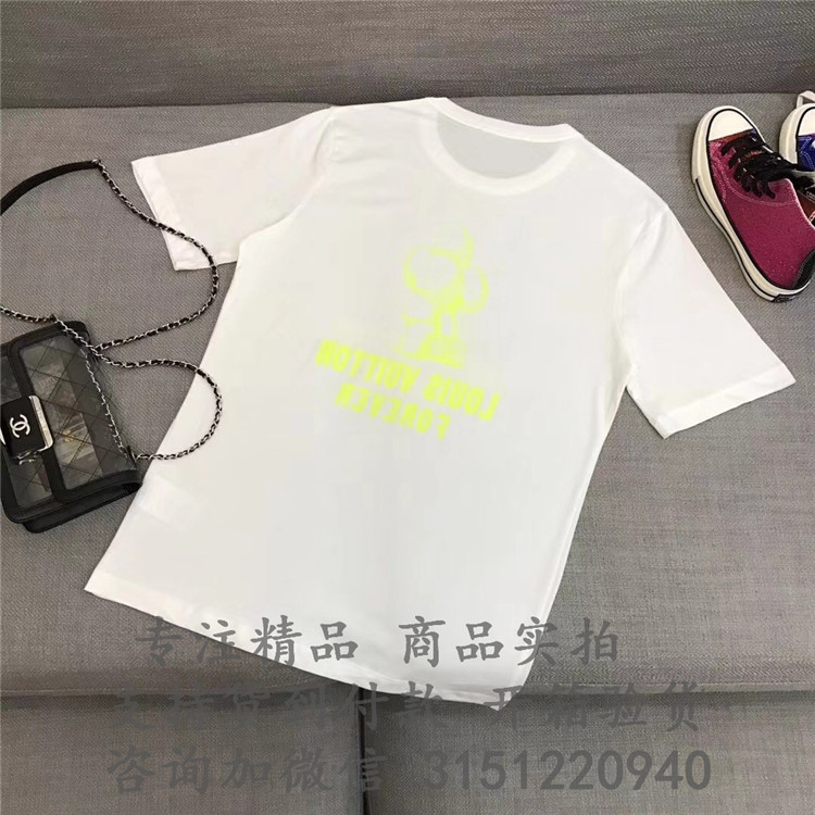 顶级高仿LV纯棉字母T恤 1A47EU黄色 VIVIENNE POP UP LOGO T恤