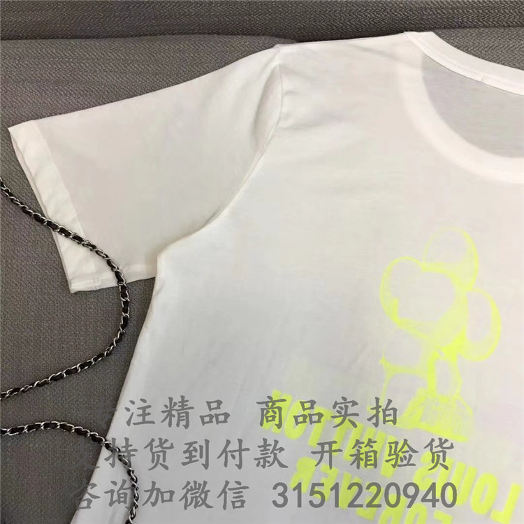 顶级高仿LV纯棉字母T恤 1A47EU黄色 VIVIENNE POP UP LOGO T恤