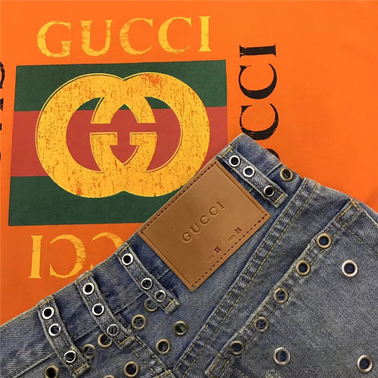 顶级高仿Gucci纯棉T恤 493117 Gucci标识印花T恤