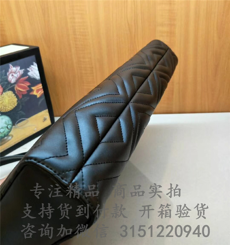 顶级高仿Gucci斜跨购物袋 524578 GG Marmont系列绗缝中号购物袋