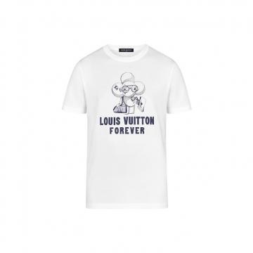 顶级高仿LV纯棉字母T恤 1A47EM白色 VIVIENNE POP UP LOGO T恤