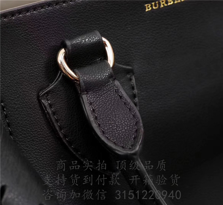 顶级高仿Burberry托特包 40767331黑色 The Belt - 小号皮革贝尔特包