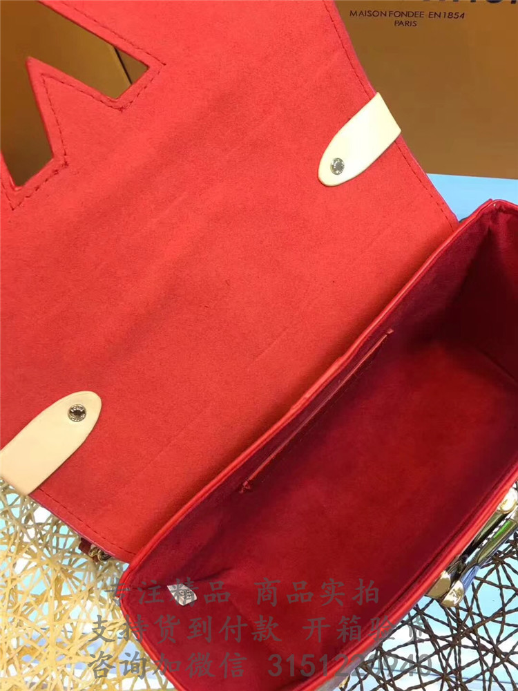 顶级高仿LV链条盒子包 M54281红色 TWIST 中号手袋