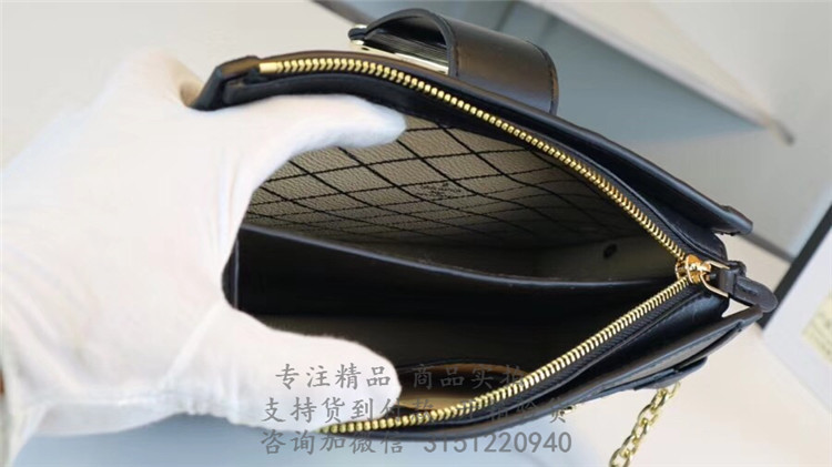 顶级高仿LV水波纹单肩盒子包 M53052黑色 TRUNK CLUTCH 手袋