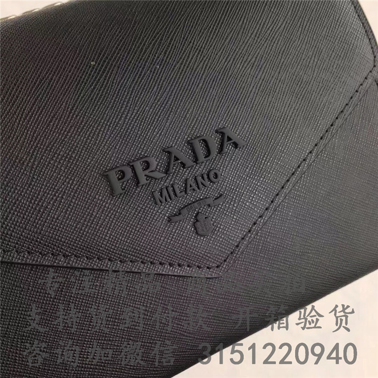 顶级高仿Prada斜跨链条包 1BD127黑色 普拉达十字纹Monochrome 手袋