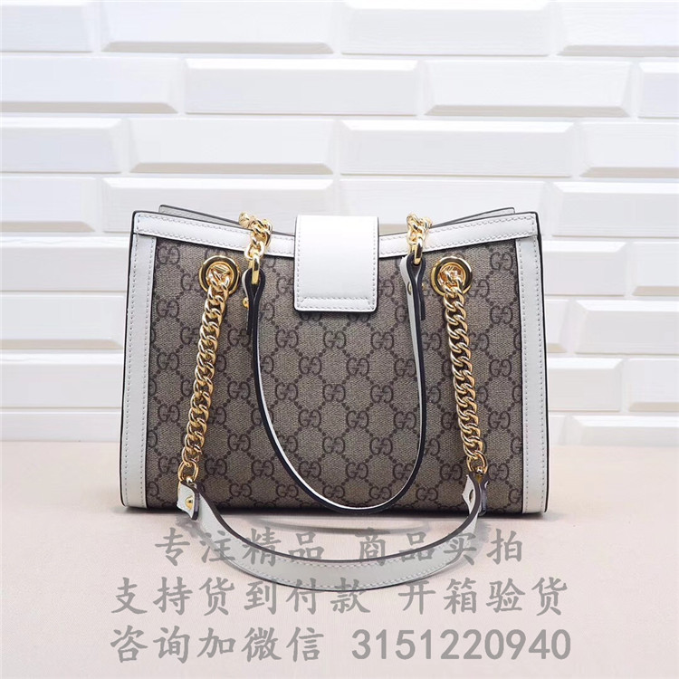 顶级高仿Gucci肩背锁头包 498156白色 Padlock系列小号GG肩背包