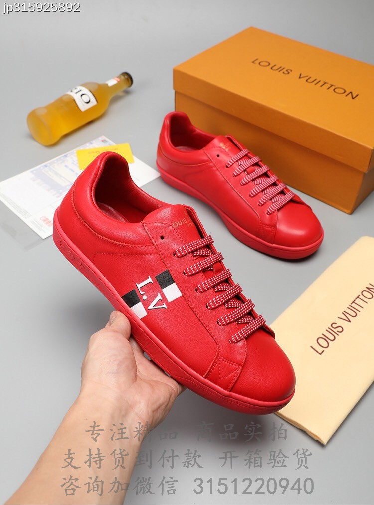 顶级高仿LV休闲运动鞋 1A450L大红色 Luxembourg 运动鞋