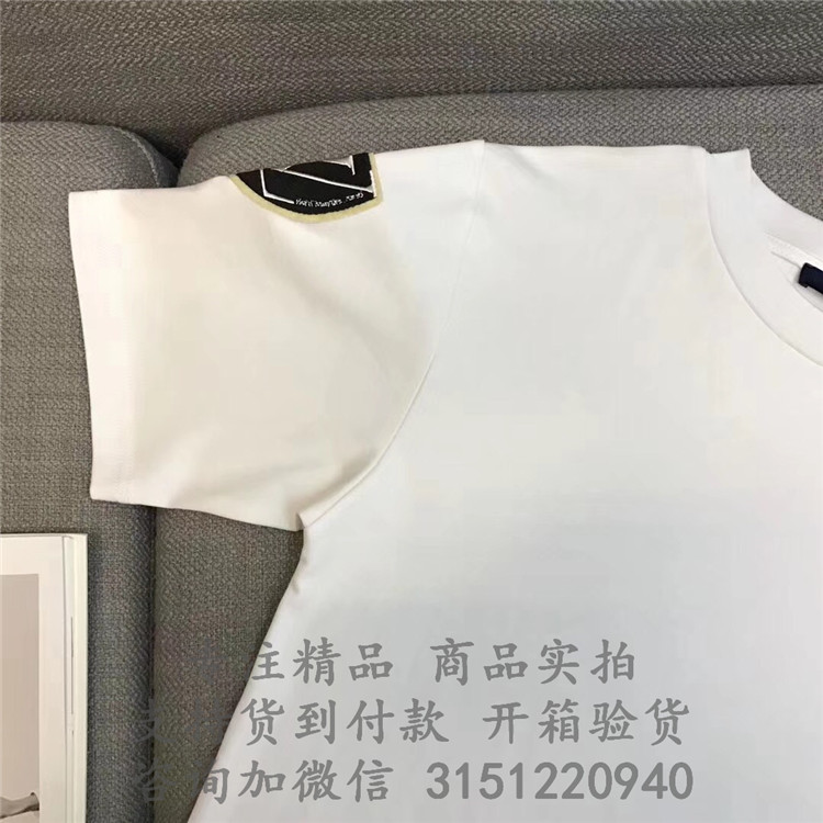 顶级高仿LV纯棉T恤 1A4HP1  白色印花Stickers T恤