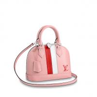 顶级高仿LV贝壳包 M51961粉色 水波纹饰红白拼色条纹Alma BB 手袋