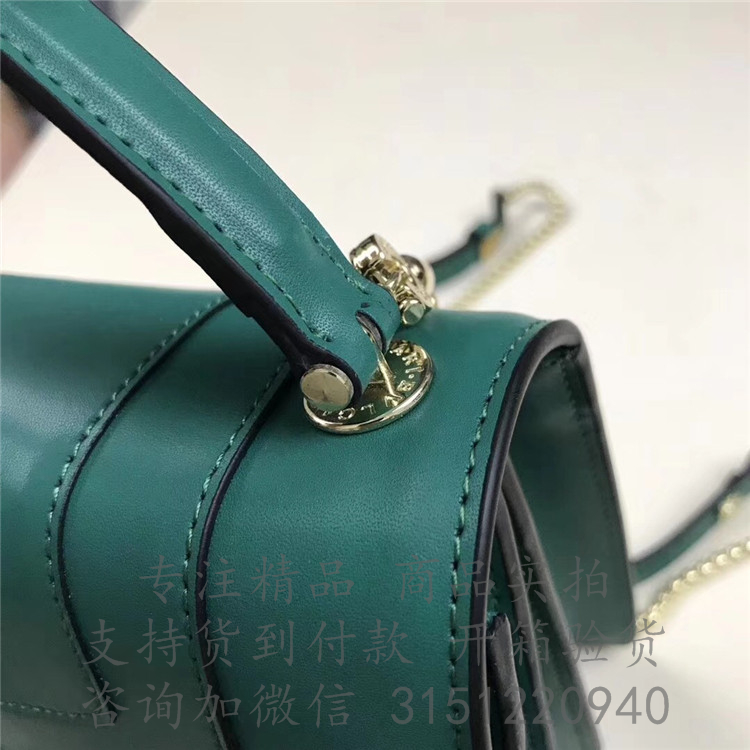 Bvlgari经典手提蛇头包 39778宝绿色 Serpenti forever系列小号手提蛇头翻盖包