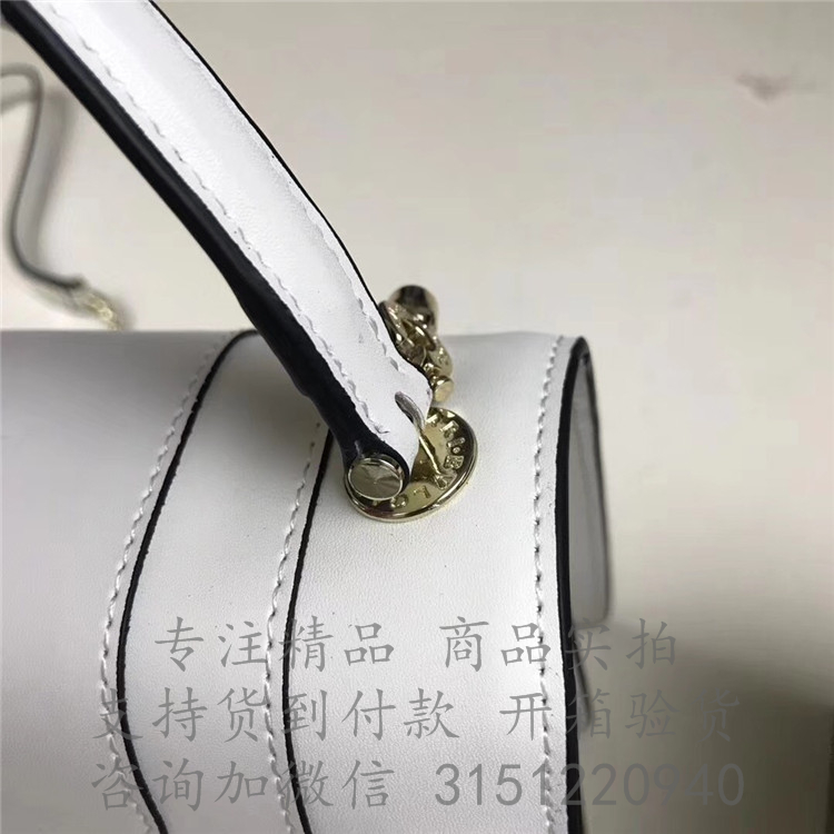 Bvlgari经典手提蛇头包 283171白色 Serpenti forever系列小号手提蛇头翻盖包