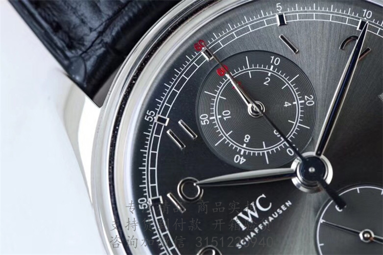 IWC葡萄牙系列计时腕表 IW390404 黑色表盘皮带自动机械手表