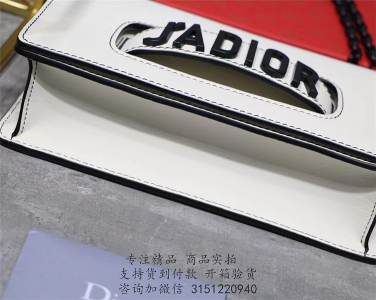 Dior链条盒子包 M9000 J'ADIOR白色小牛皮翻盖式手提包