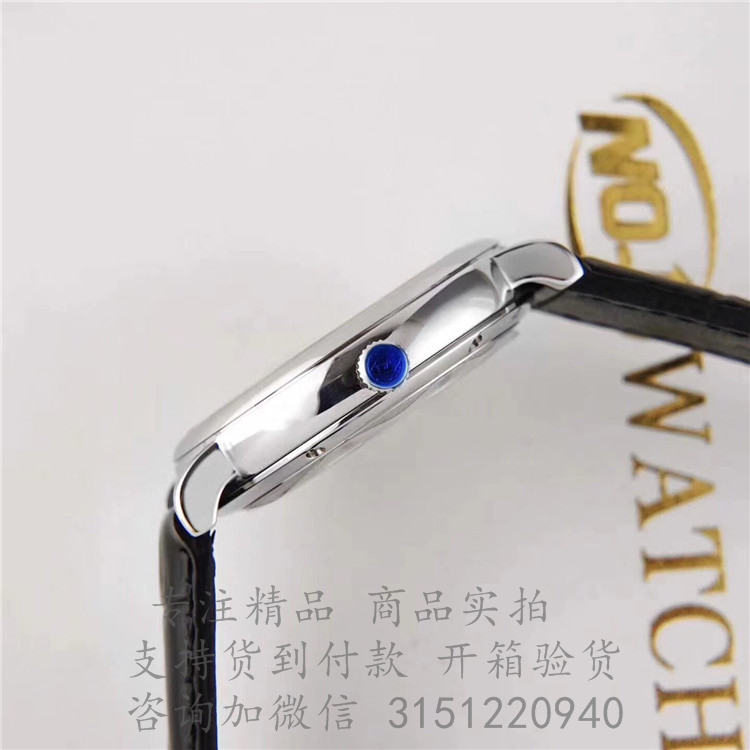 IWC柏涛菲诺手动上链八日动力储备腕表 IW510106 银色4指针蓝色表盘日期显示机械手表