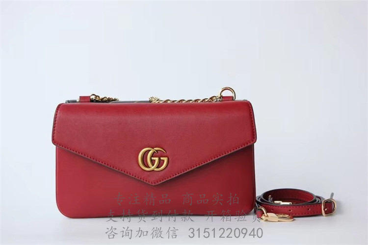 Gucci拉链肩背包 524822 黑色/红色中号双面肩背包