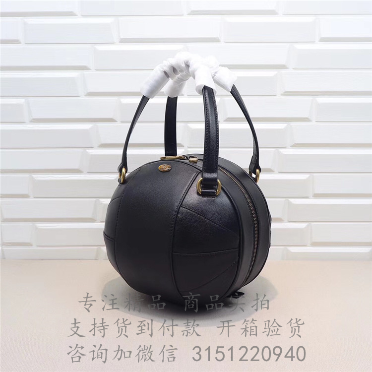 Gucci手提球形包 536110 黑色篮球造型购物袋