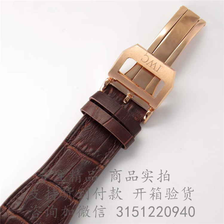 IWC达文西自动腕表 IW376418 日期显示6指针白色表盘玫瑰金机械手表