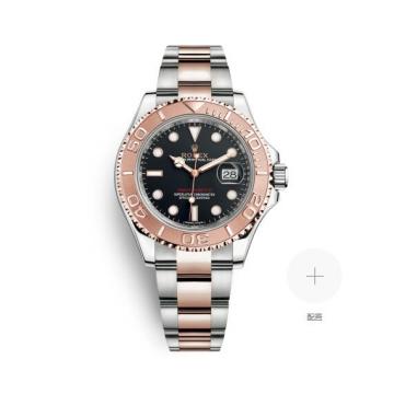 Rolex游艇名仕型 116621黑色表盘 劳力士永恒玫瑰金间金蚝式钢40MM