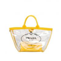 Prada手提购物包 1BG166黄色 普拉达透明手提购物包