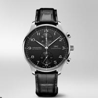 IWC葡萄牙系列计时腕表 IW371447 黑色表盘皮带自动机械手表