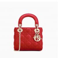 Dior戴妃包 M0505 经典3格羊皮LADY DIOR红色藤格纹小羊皮袖珍手提包