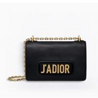 Dior链条盒子包 M9000 J’ADIOR黑色小牛皮翻盖式手提包，搭配链带