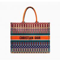 Dior手提购物袋 M1286 迪奥 BOOK TOTE彩色刺绣帆布手提包