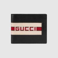 Gucci短款西装夹 459140 Gucci条纹皮革钱包