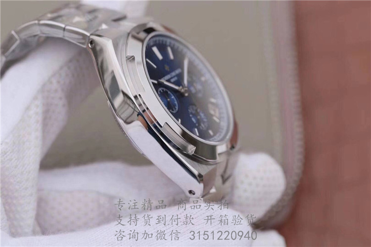 江诗丹顿OVERSEAS纵横四海系列计时腕表 5500V/110A-B075 日期显示6指针银色表盘钢带机械手表
