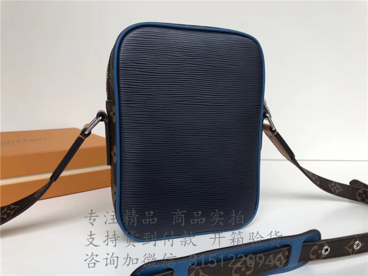 LV斜跨小包 M51459 拼色水波纹配老花 DANUBE SLIM 手袋