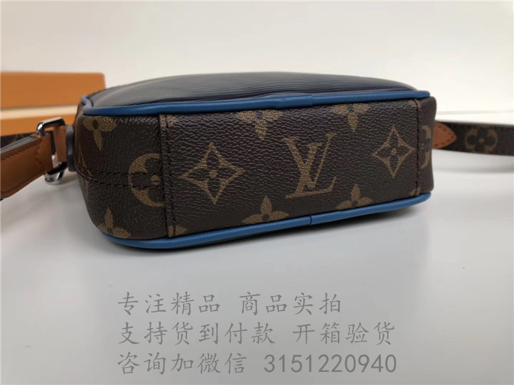 LV斜跨小包 M51459 拼色水波纹配老花 DANUBE SLIM 手袋