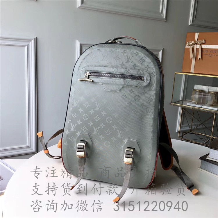 LV背包 M43881 灰色 MONOGRAM TITANIUM 双肩包