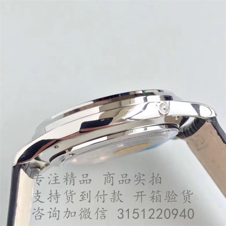 积家超薄月相大师系列腕表 1368470 黑色表盘月相显示3指针手表