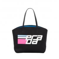 Prada购物袋 1BG220 黑色丝印徽标 Canvas Logo 手提包