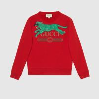 Gucci卫衣 527743 大红色老虎Gucci标识卫衣