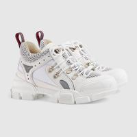 Gucci运动鞋 543305 白色Flashtrek系列皮革和帆布运动鞋