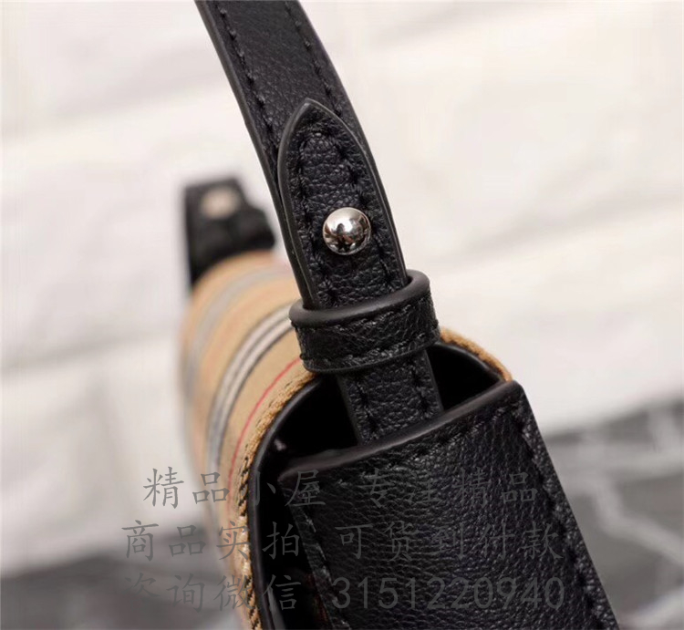 Burberry斜跨小包 40767831  Vintage 格纹拼皮革钱夹（含可拆式背带）