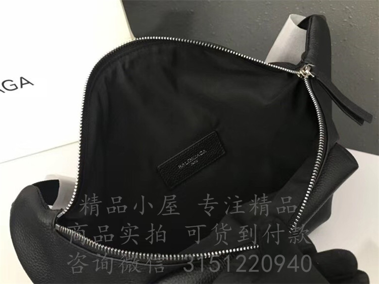 巴黎世家腰包 529765 黑色带拼色品牌标识的柔软小牛皮腰包